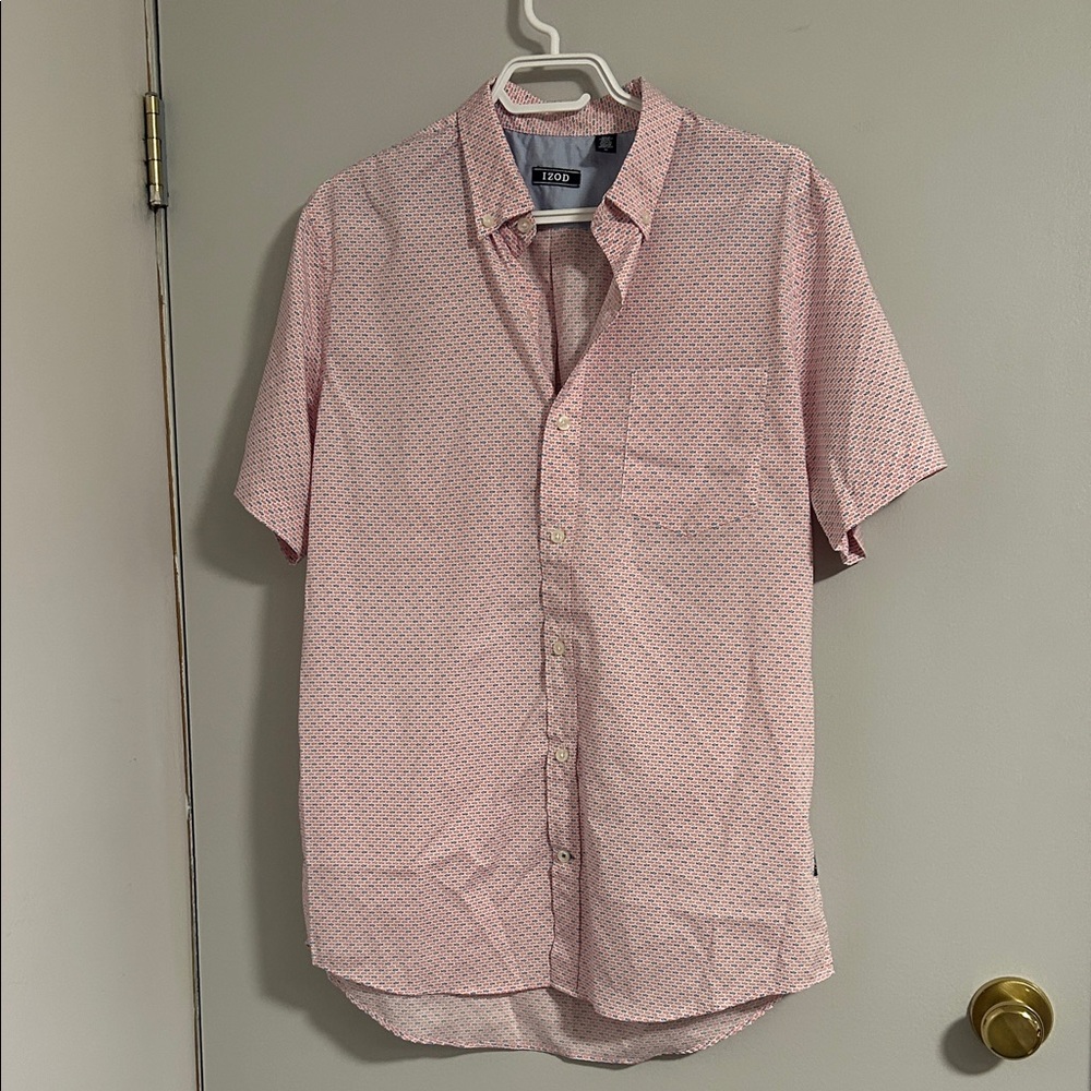 Izod Men's Casual Pink Button Down Shirt